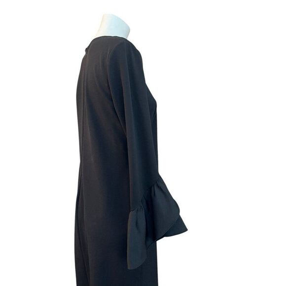 Lauren Ralph Lauren 6 Petite Size 6P Black Shift Dress Bell Ruffle Cuff NWT - Picture 4 of 7